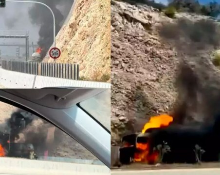 Експлозия на цистерна с газ блокира магистрала в Гърция