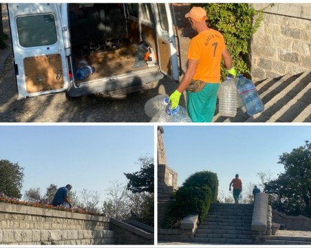 21 век?! Поливната система на Бунарджика- бидони от минерална вода плюс гол ентусиазъм