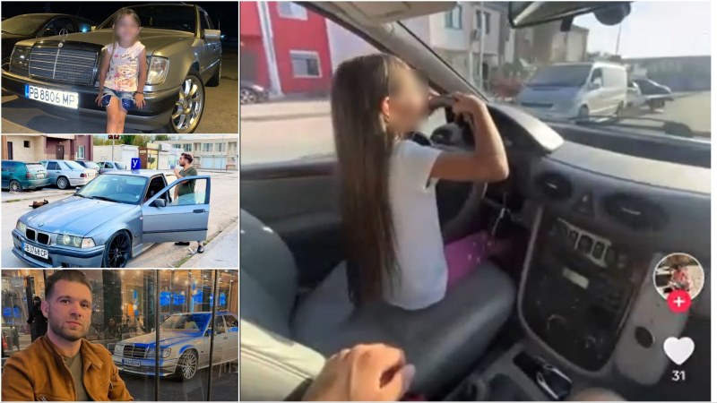Невръстно момиченце подкара кола до КАТ в Пловдив, баща ѝ я подстрекава