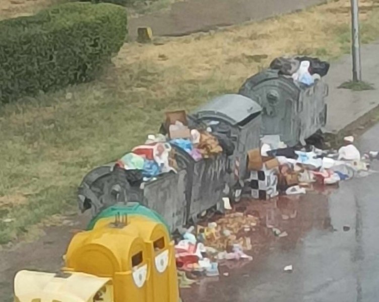 Контейнери преливат от отпадъци на улица Босилек в Изгрев. Това