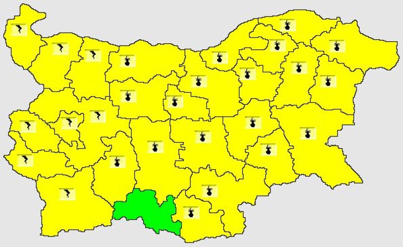 Отново жълт код за опасно време в Пловдив