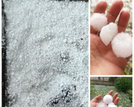 Градушка колкото орех се изсипа над Павликени