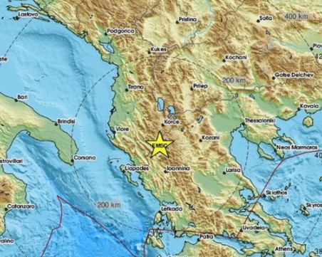 Земетресение с магнитуд 4,1 по Рихтер разлюля Албания
