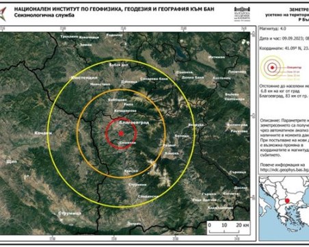 Нови 4 труса днес край Симитли