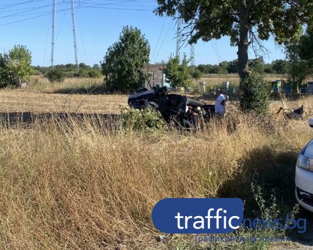 Тежка катастрофа край Първомай! Мерцедес навлезе в завой с над 200км/ч