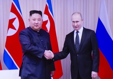 Президентът на Русия Владимир Путин и севернокорейският лидер Ким Чен