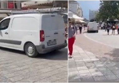 Баничарка навлезе в пешеходната зона на центъра в Пловдив докато