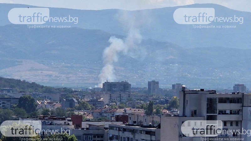 Пламна пожар между Остромила и Коматево