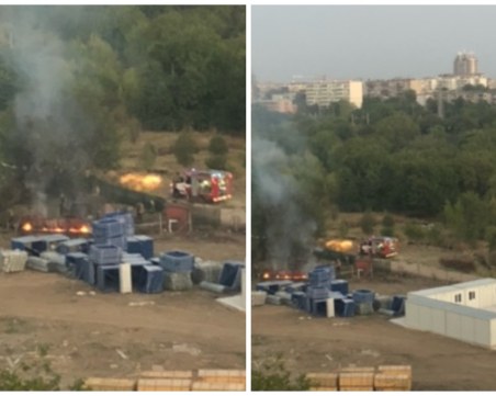 Пожар на строителен обект зад Транспортна болница в Пловдив