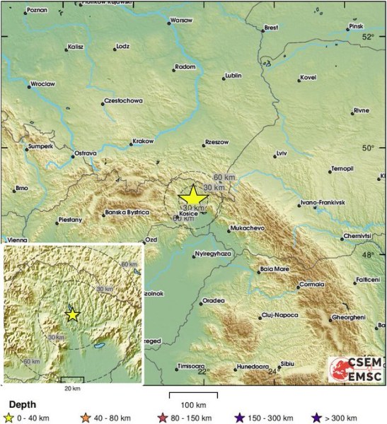 Земетресение от 5 по Рихтер разлюля Словакия
