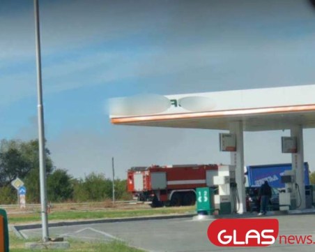 Пламнаха треви край Околовръстното на Пловдив