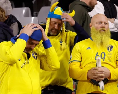 Държаха шведските фенове до 4:00ч. на стадиона в Брюксел