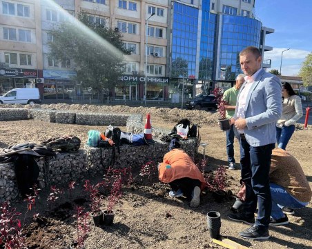 Облагородиха кръгово кръстовище в Пловдив