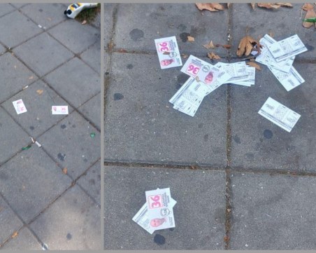 Камера запечата вандал в Пловдив! Хвърля агитационни материали на пловдивски лекар