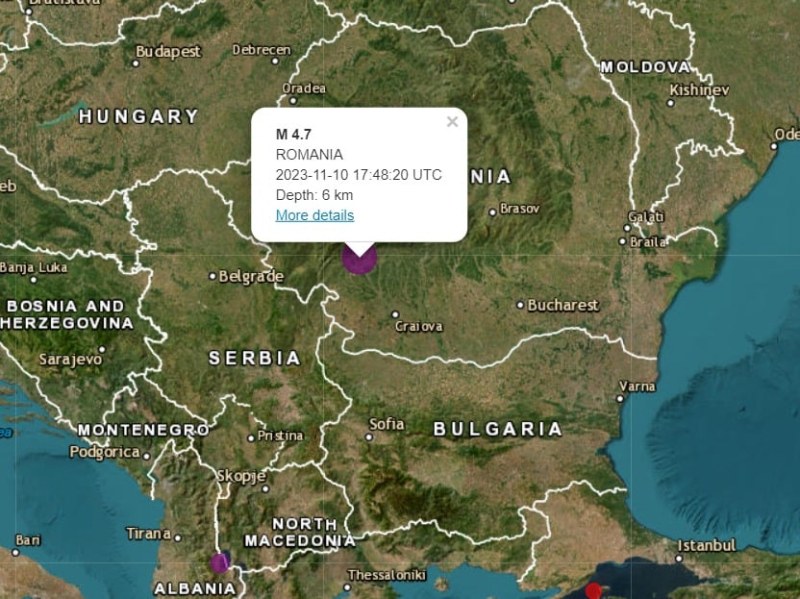 Земетресение от 4,3 по Рихтер удари Румъния, усети се и в България