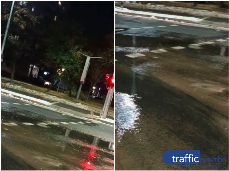 Голяма ВиК авария наводни кръстовище в центъра на Пловдив