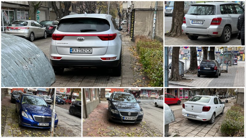 Пловдивчанин: Румънски и украински автомобили превземат тротоар в центъра