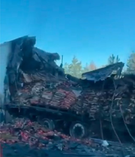 Тир е избухнал в пламъци на АМ Тракия. Инцидентът е