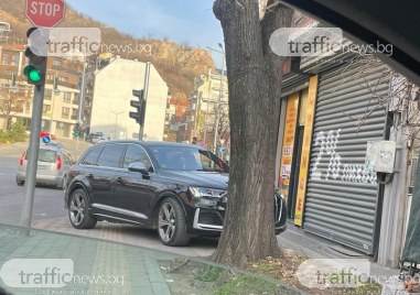 Нагъл нарушител паркира автомобила си на тротоар в Пловдив За