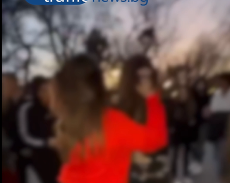 Грозно! Тийнейджърки се бутат и скубят в Цар-Симеоновата градина – тълпа връстници ги окуражават