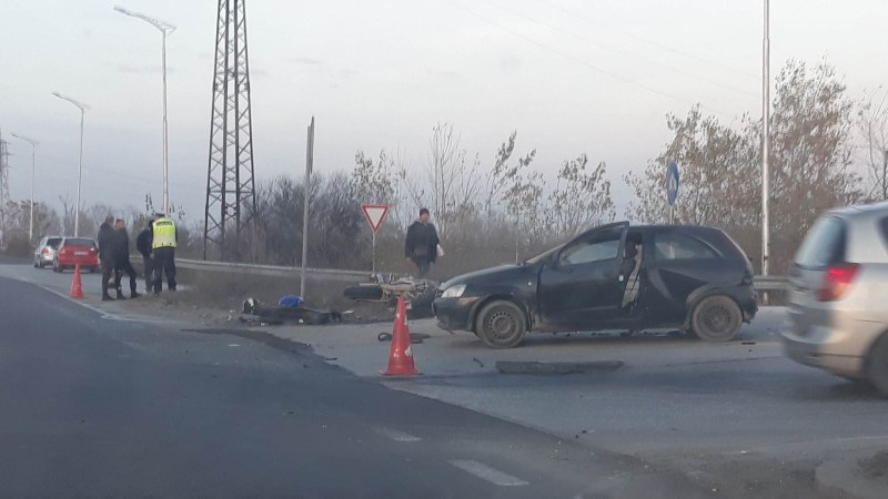 Катастрофа е станала на околовръстното на Пловдив при разклона за