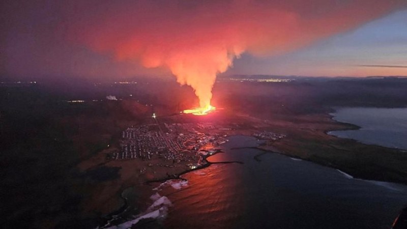 Вулкан изригна северно от югозападния исландски град Гриндавик рано в