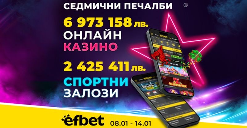 Ударно начало: 9.39 милиона лева генерирани печалби в efbet само за седмица