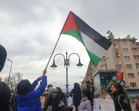 С палестински знамена софиянци излязоха на протест с искане за мир