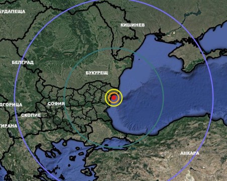 Земетресение с магнитуд 3.6 близо до Балчик