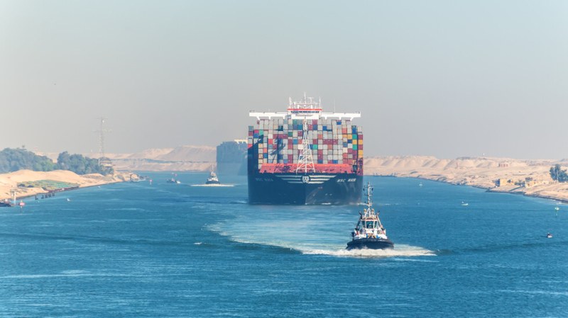 Приходите на Суецкия канал са паднали почти наполовина през януари.