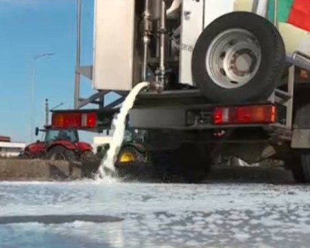 Животновъди изляха тон и половина краве мляко на пътя в Русе