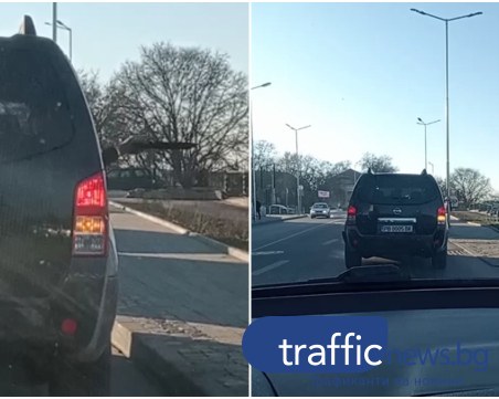 Абсурд! Младежи размятат мачете от джип в Пловдив