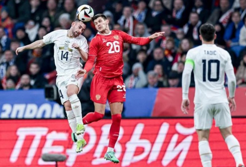 Русия разби Сърбия в първия си мач срещу европейски отбор от 2021-ра година