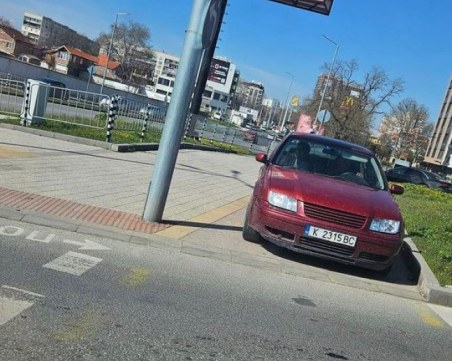 Кола блокира велоалея в Пловдив