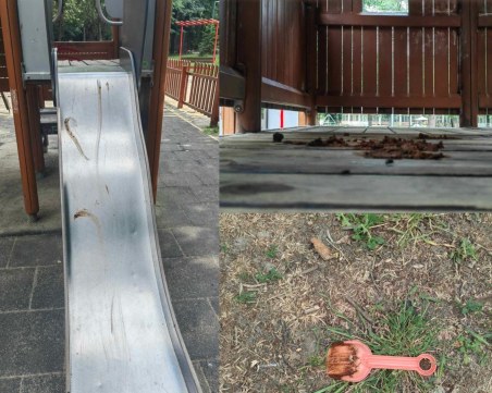 Пловдивска площадка се превърна в тоалетна за тийнейджъри, размазват фекалии по пързалката