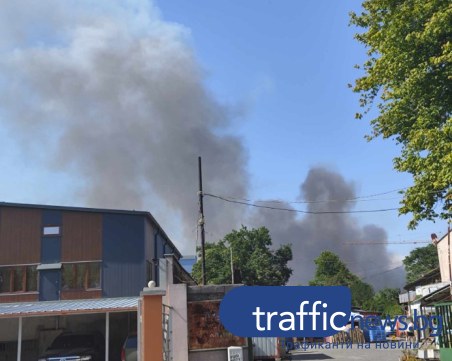 Голям пожар избухна на Рогошко шосе, гъст черен дим се вижда от целия град
