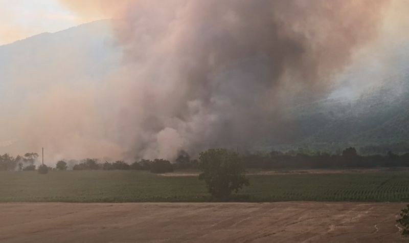 Голям пожар гори в района на Мъглиж