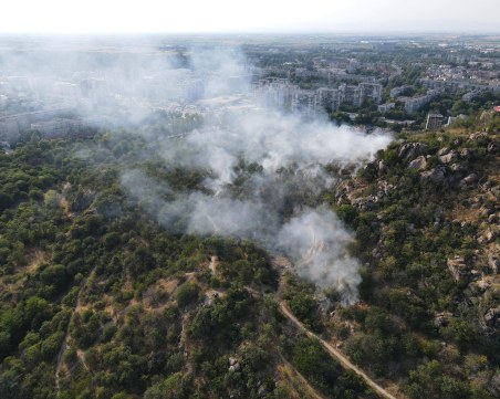 Пожар избухна на Младежкия хълм, три екипа огнеборци овладяват стихията