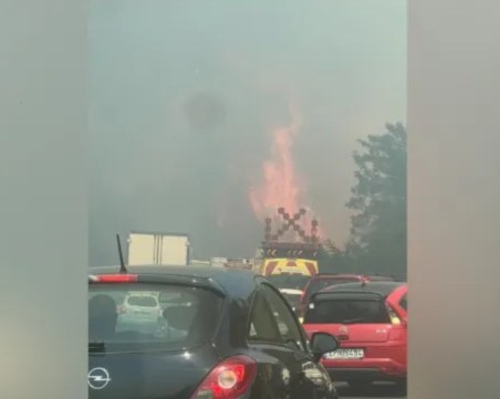 Пожар затвори магистралата между Солун и ГКПП „Кулата