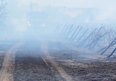 Пожарът между пловдивските села Драгомир и Мало Крушево набира скорост