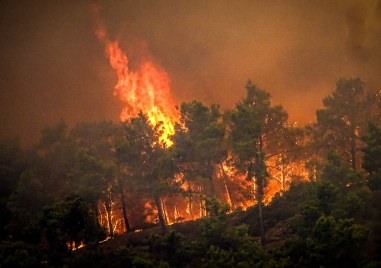 Горски пожар избухна днес в източната част на гръцкия остров