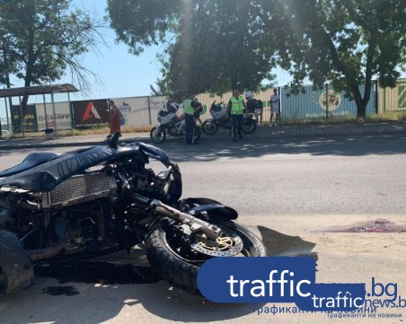 С опасност за живота е мотористът, пострадал при катастрофа на Околовръстното на Пловдив