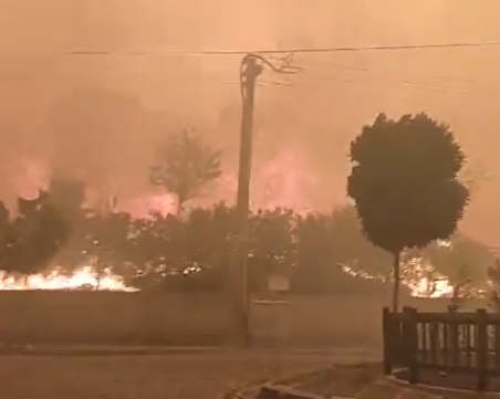 Големият пожар в Измир настъпва към града, евакуираха над 900 души