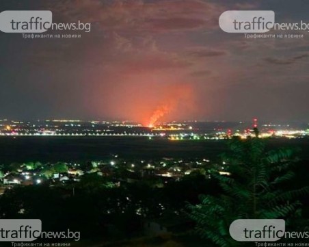 Стотици бали със сено са изгорели край Пловдив