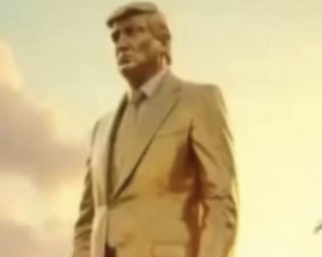 Антиутопията Газа! Златна статуя на Тръмп, Мъск замезва с хумус, Кончита Вурст танцува на плажа