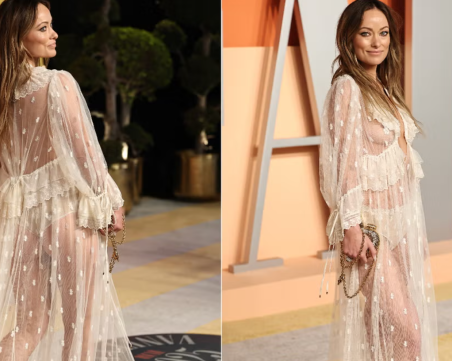 Актриса с гол тоалет на Оскарите