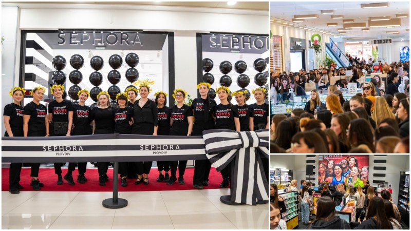 Бляскаво откриване на Sephora в Plovdiv Plaza Mall, дълга опашка се изви пред магазина