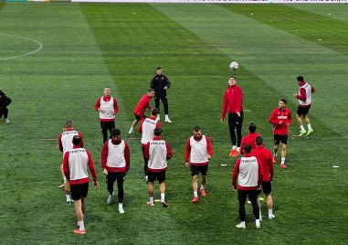 Мъжкият национален отбор проведе днес тренировка на Колежа преди сблъсъка