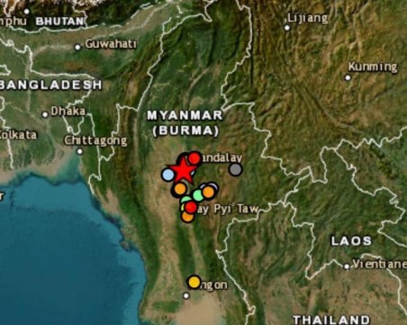 Земетресение с магнитуд 4,9 удари Мианмар