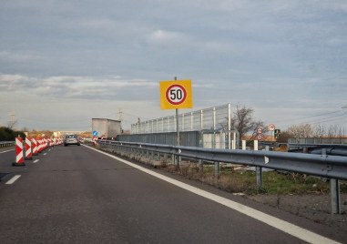 Участъкът от магистрала Тракия край Стара Загора в платното в